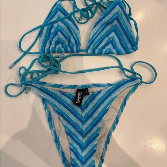 Triangl Swimwear Bikini Aqua and White Bikini - Picture 2 of 5